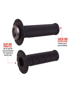 Half Waffle Universal Lock-On Grip Set Black/Black