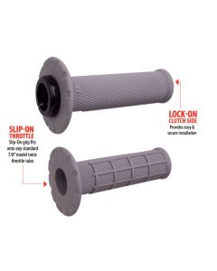 Half Waffle Universal Lock-On Grip Set Grey-Soft/Black