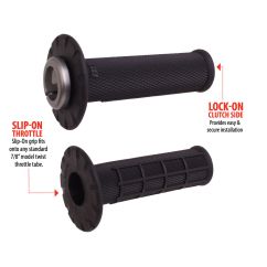 Half Waffle Universal Lock-On Grip Set Black/Black