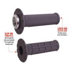 Half Waffle Universal Lock-On Grip Set Graphite/Silver