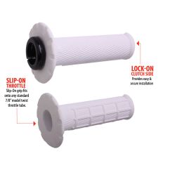 Half Waffle Universal Lock-On Grip Set White Pro-Soft/Black